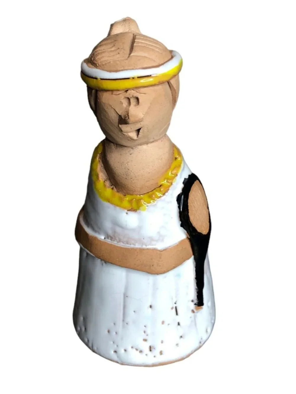 Gill Tilley Candle Snuffer Woman Tennis Player Vintage Clay Folk Art Wales EUC